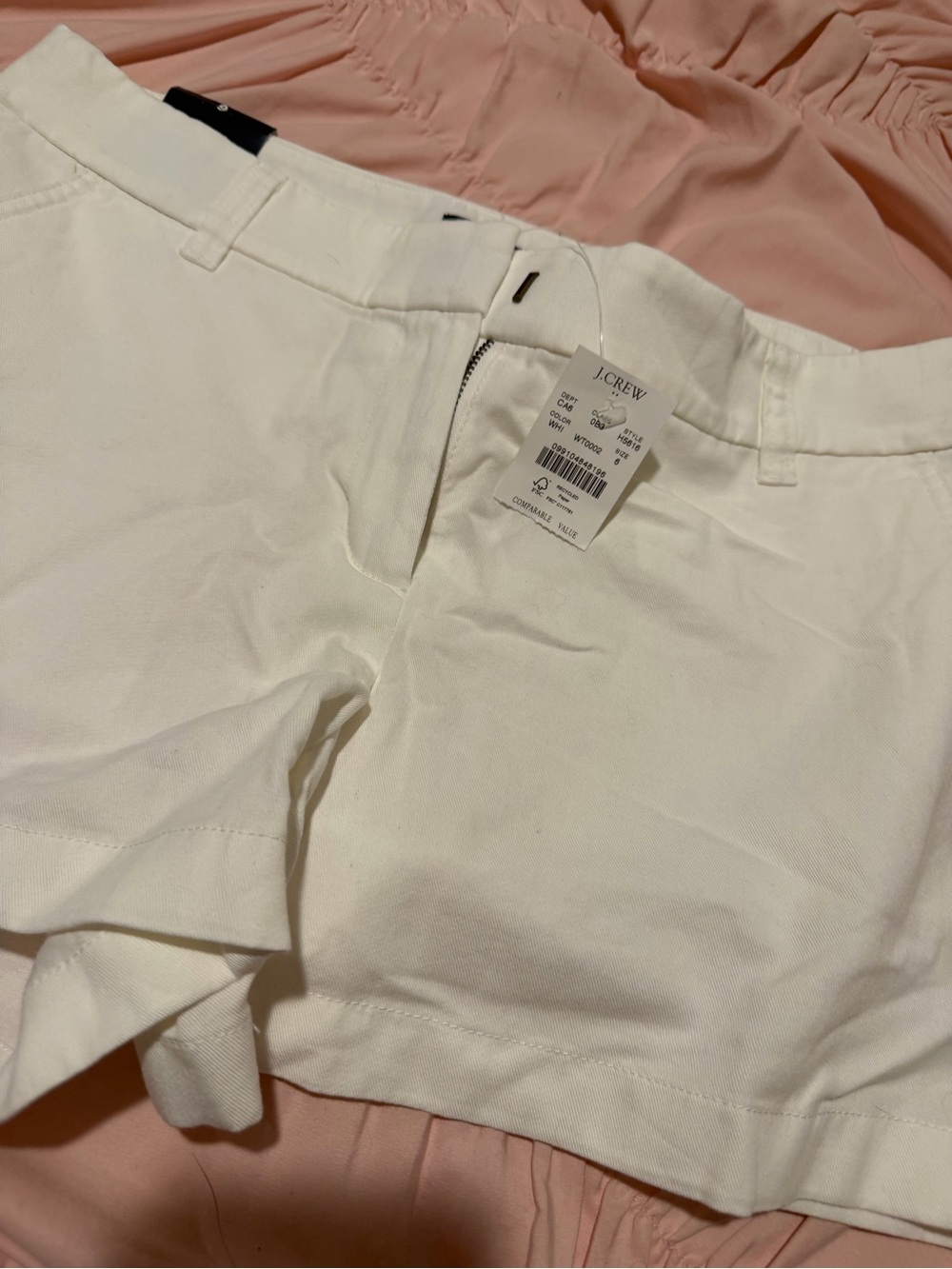 J. Crew White High Waist Chino-Style Shorts